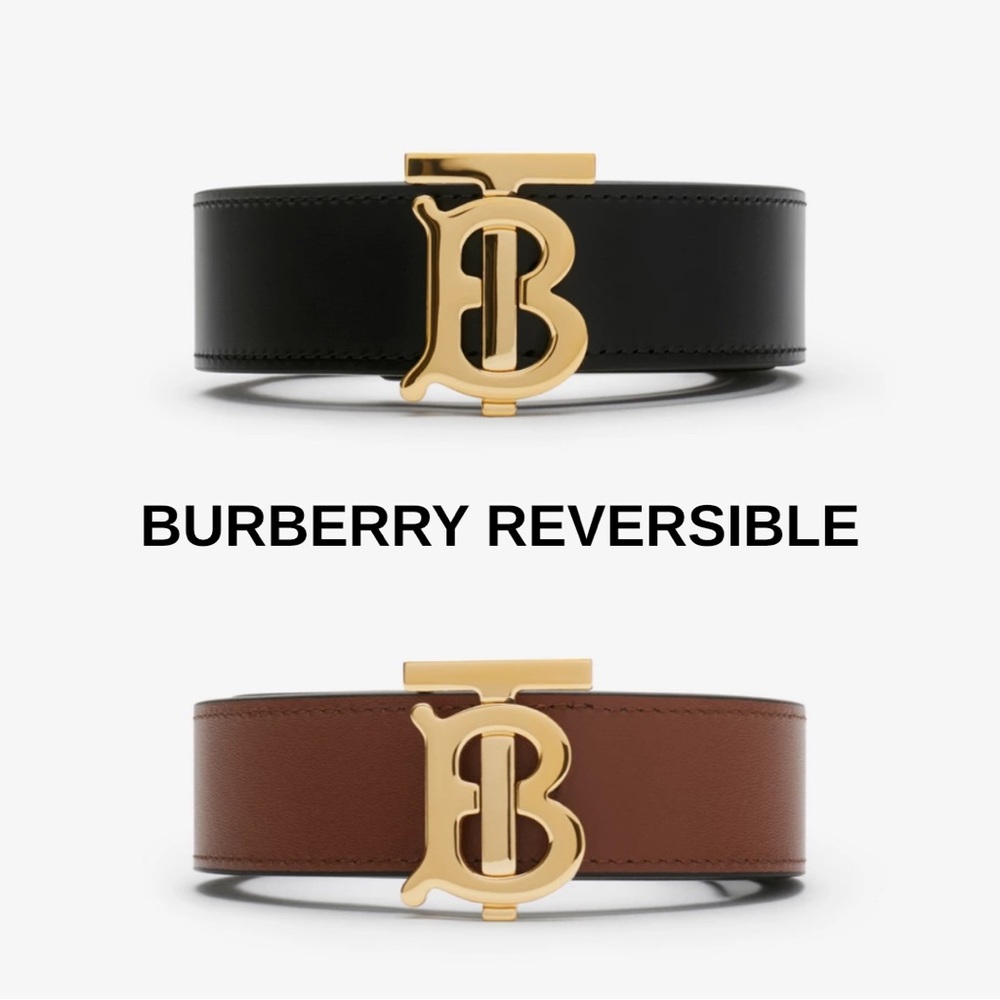 Burberry Black and Brown Reversible Belt